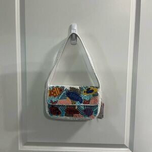 Vibrant Fish Embroidered Shoulder Bag